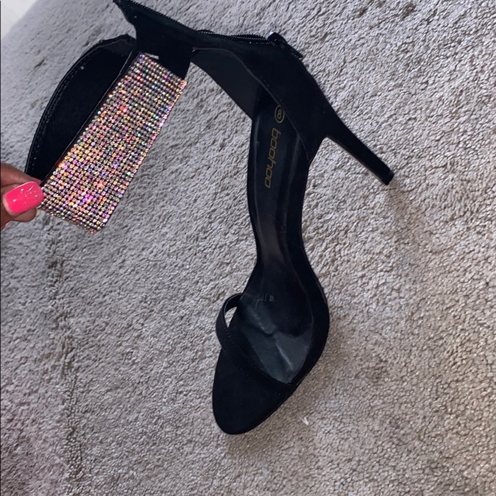 Rhinestone Ankle Strap Stilettos
